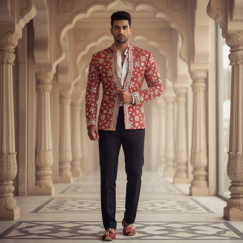 Red Boutique Designer Premium Jacket For Rent Mumbai