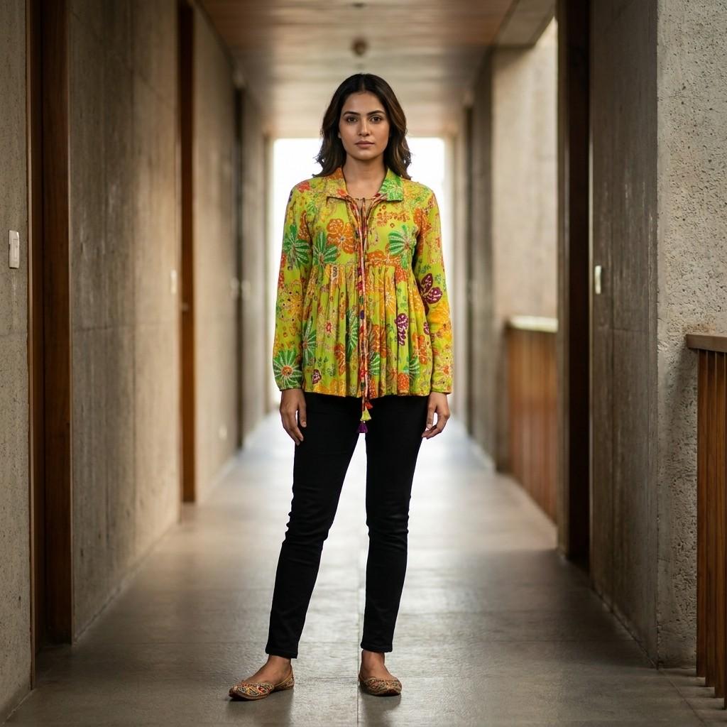 Mustard Statement Party Designer Jacket For Rent Online