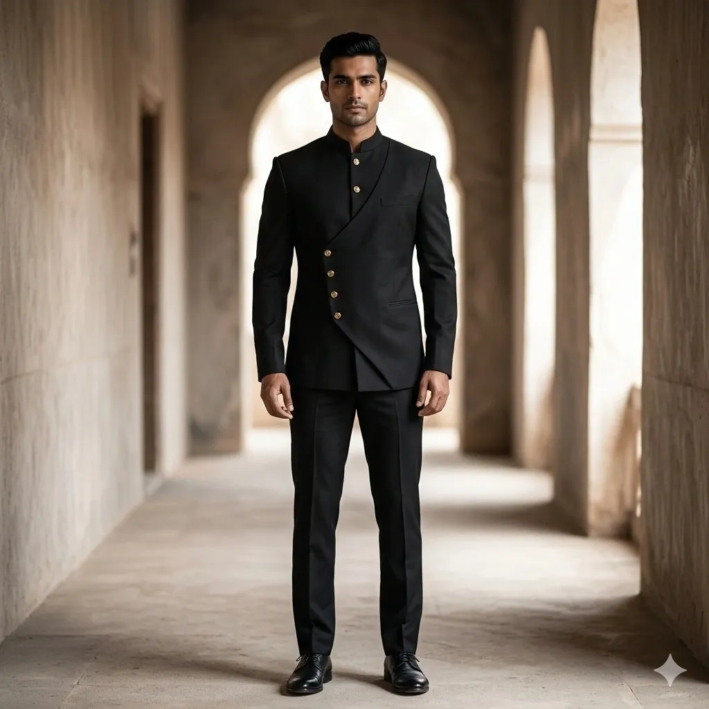 Black Jodhpuri Coat with Formal Pant on Rent in Mumbai