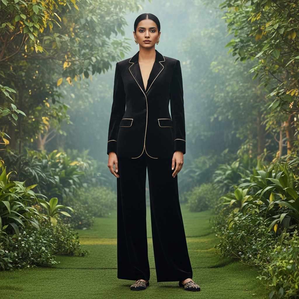 Black Velvet 3-Piece Tuxedo Suit on Rent in Mumbai