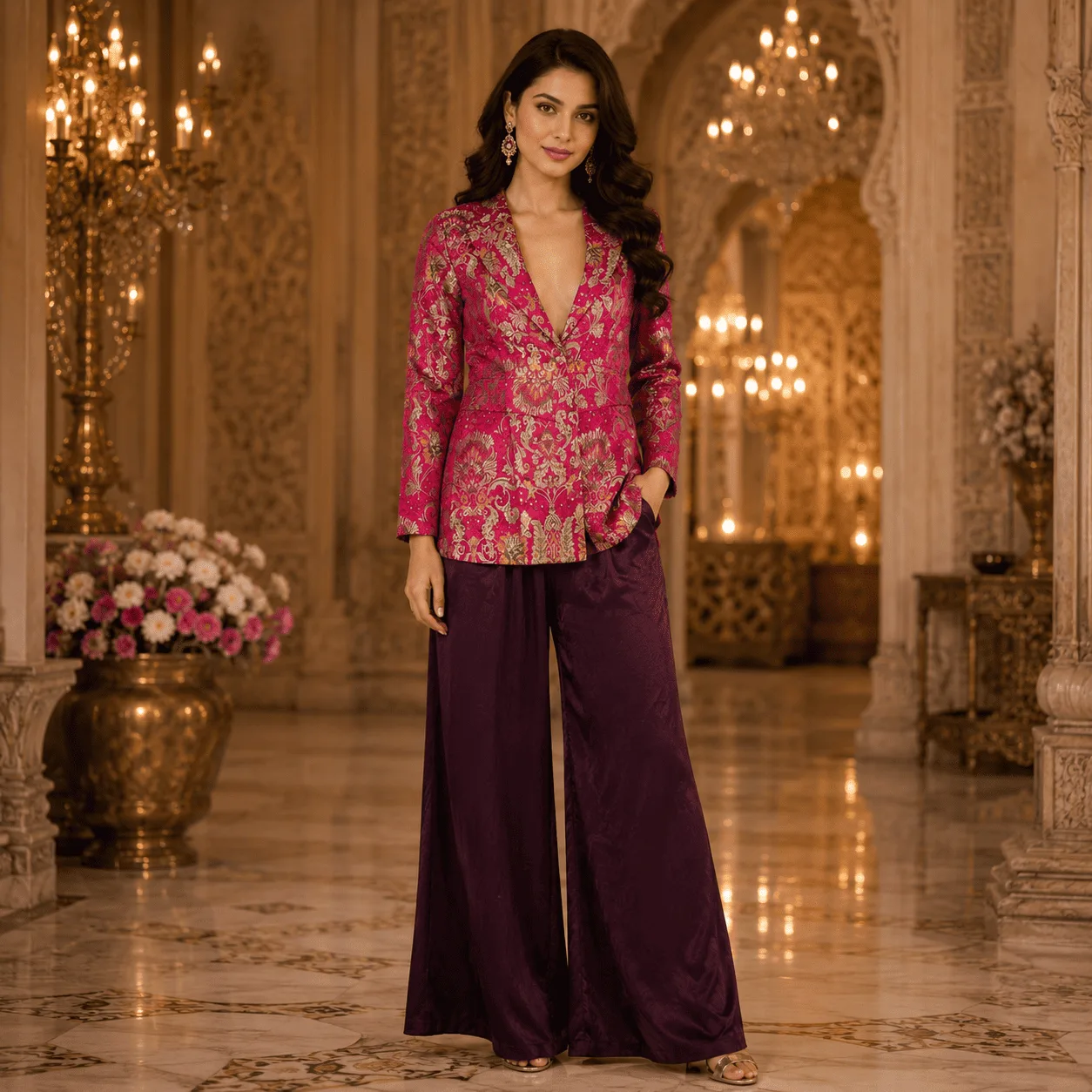 Gold Wedding Guest Blazer For Rent Mumbai