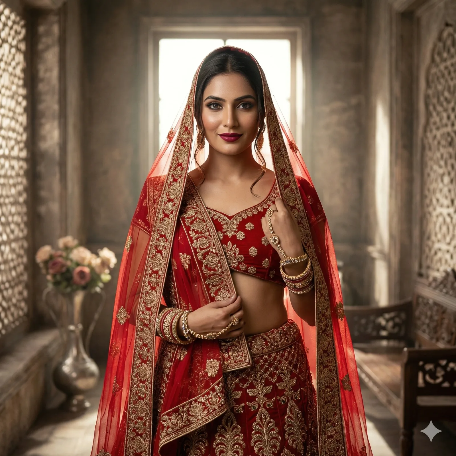 Gold Velvet Bridal Lehenga on Rent | Mumbai