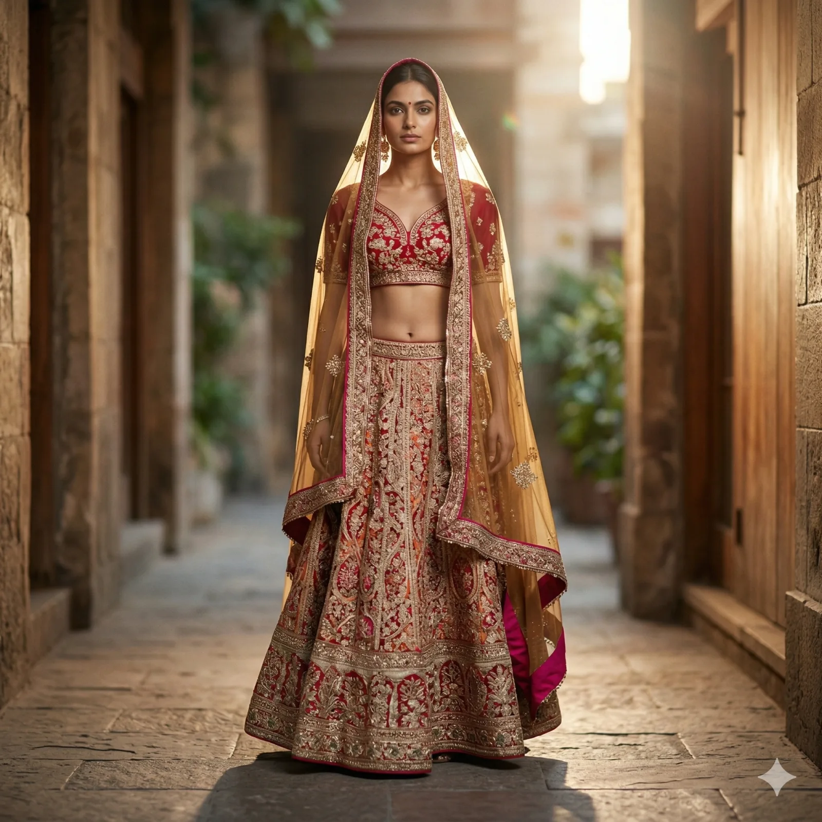 Red Sequin Bridal Lehenga on Rent | Mumbai