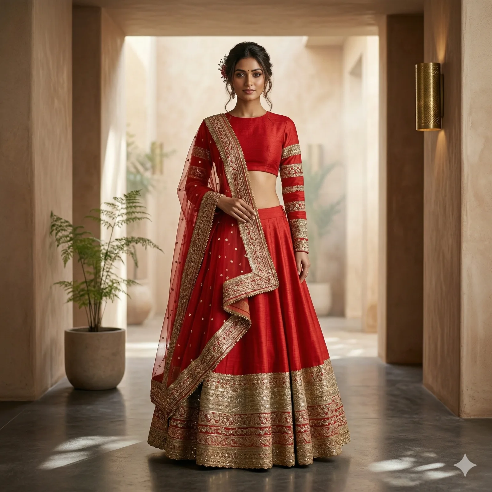 Gold Lace Bridal Lehenga on Rent | Mumbai
