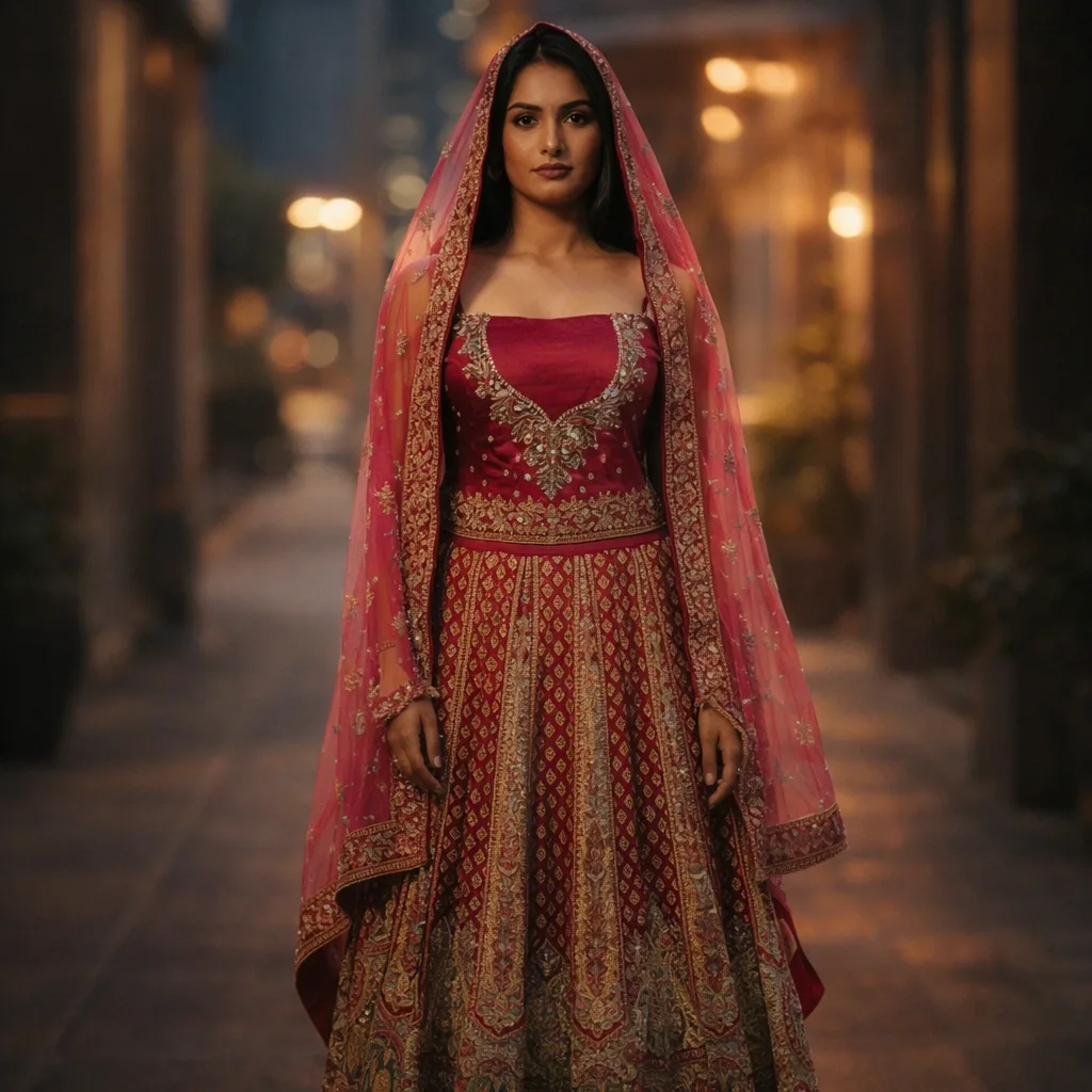 Maroon Velvet Bridal Lehenga on Rent | Mumbai