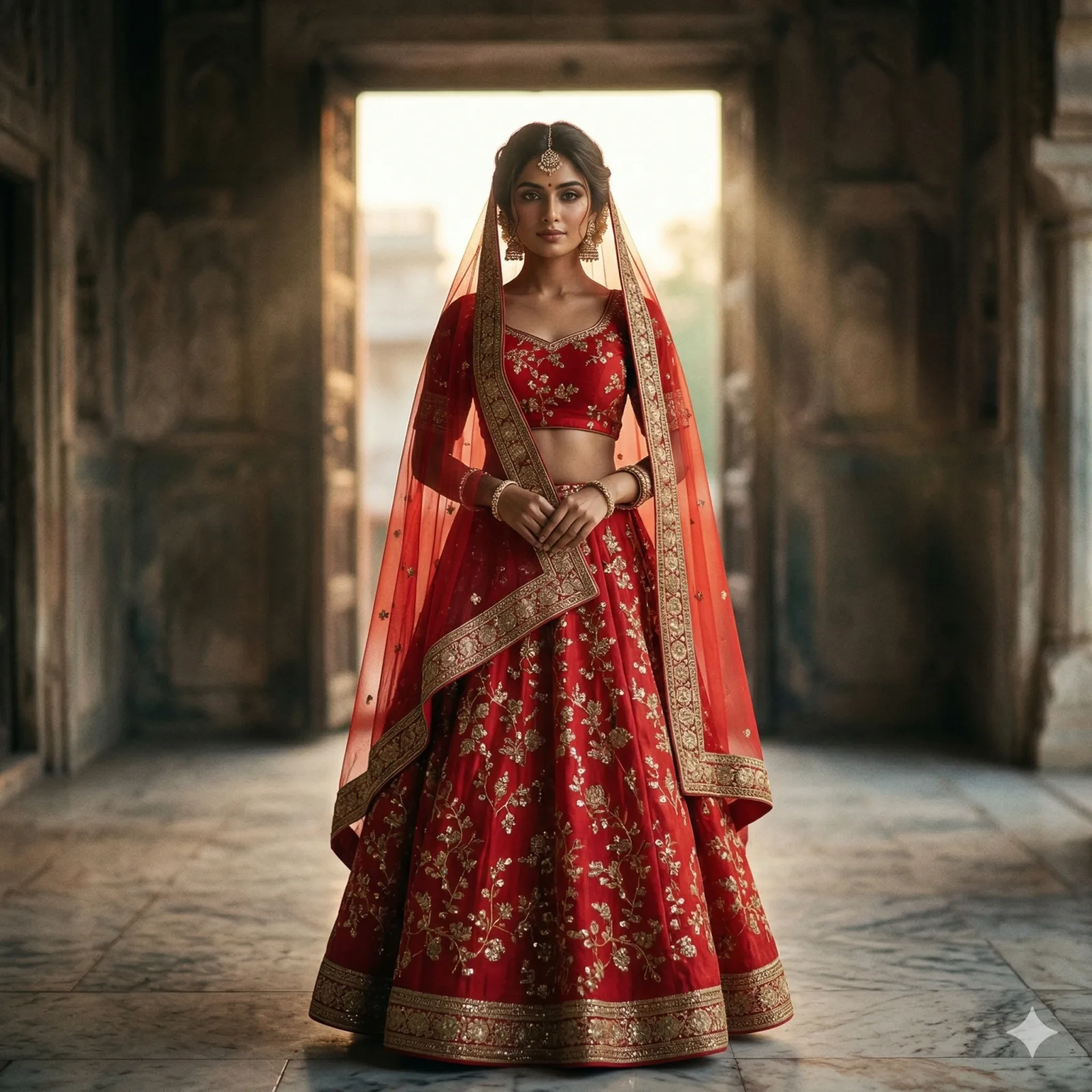Gold Velvet Bridal Lehenga on Rent | Mumbai