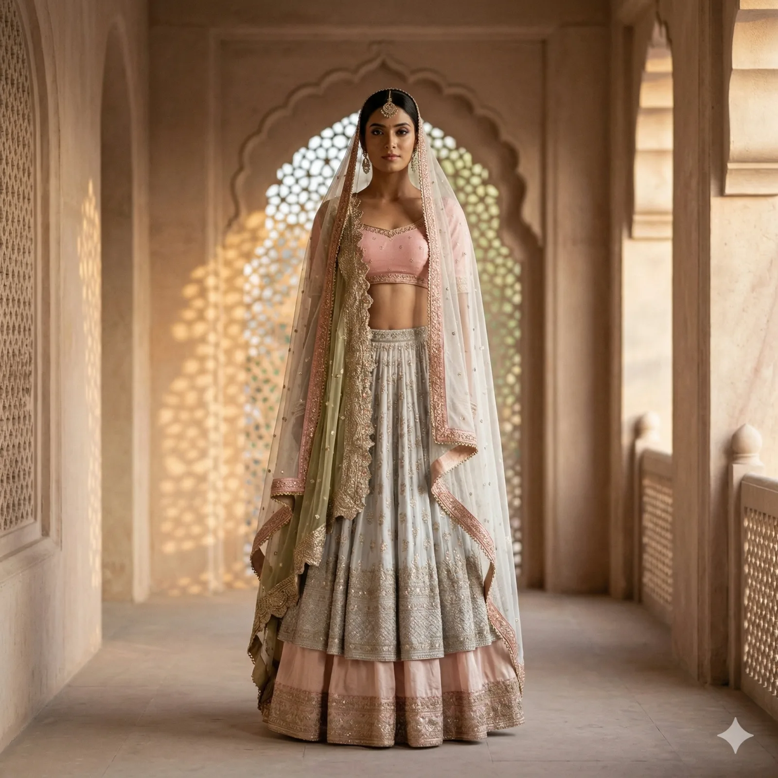 Gold Sequin Bridal Lehenga on Rent | Mumbai