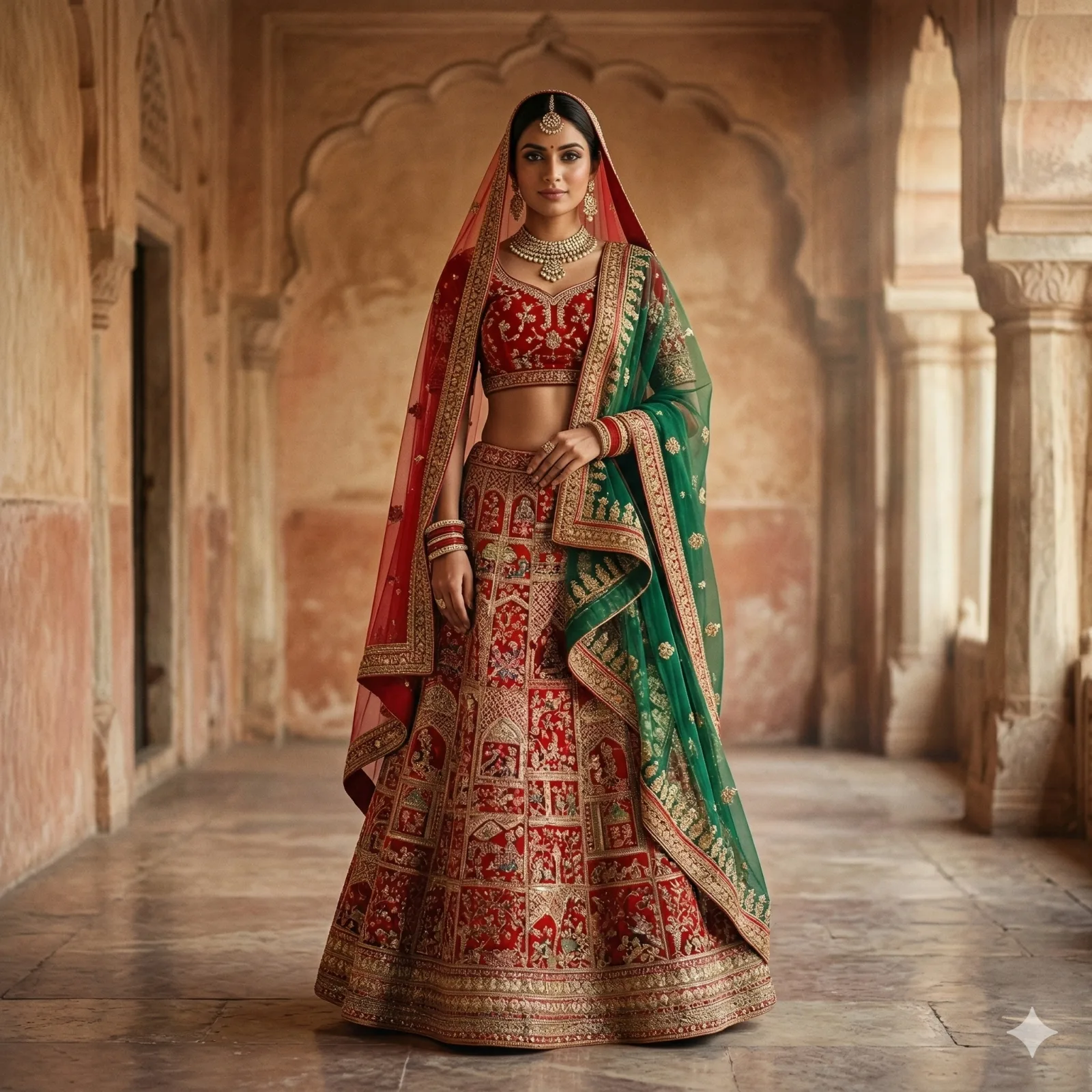 Gold Mirror Bridal Lehenga on Rent | Mumbai