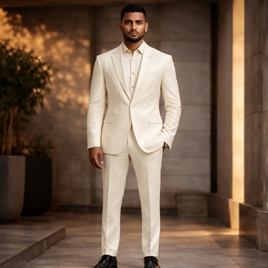 White Ethnic Fusion Blazer For Rent Mumbai