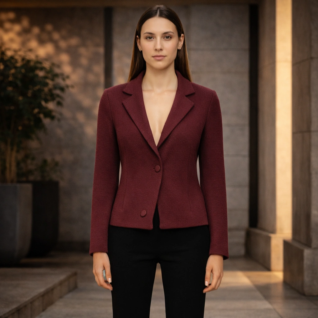 Maroon Tailored Lapel Blazer For Rent Mumbai