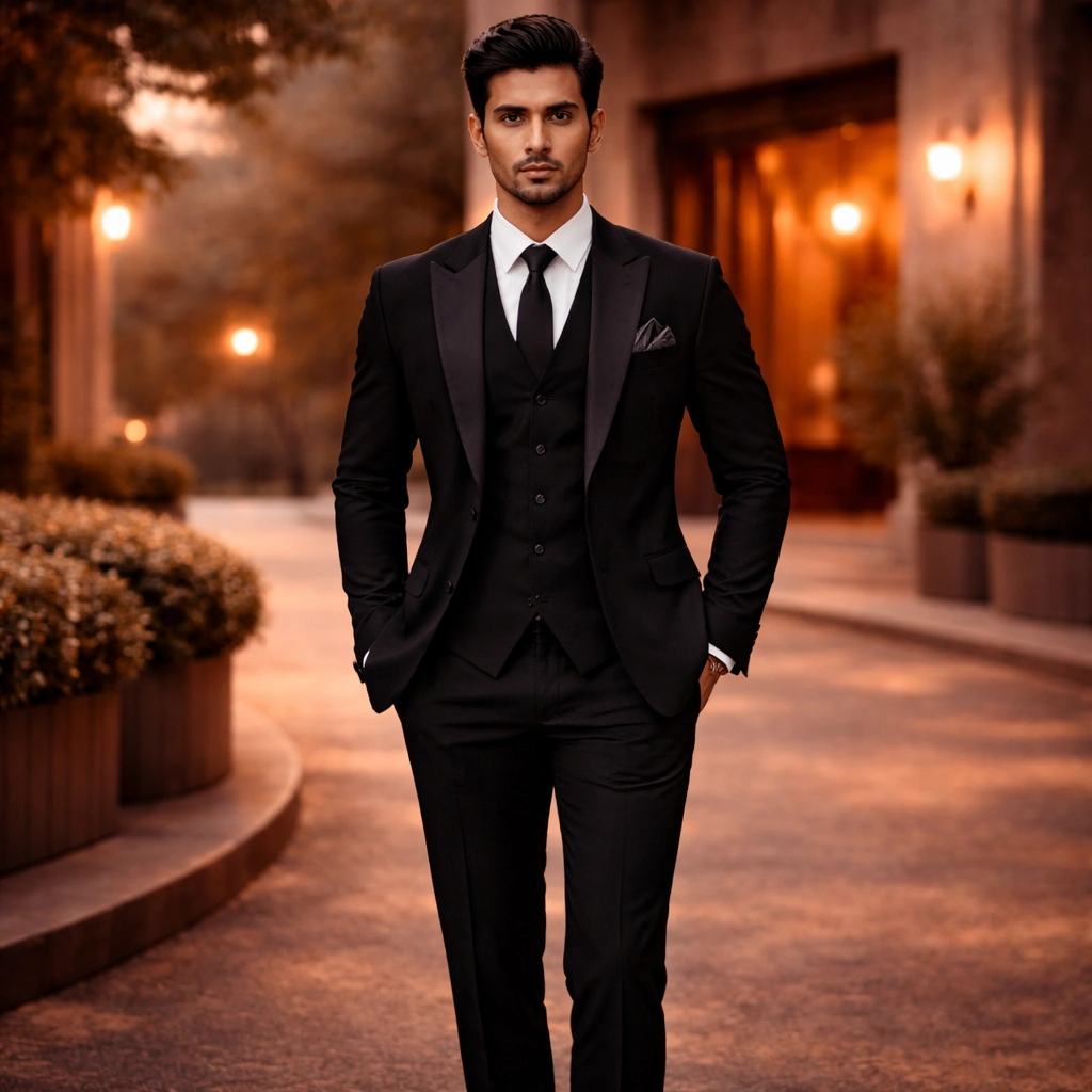 Black Premium Check Blazer Rental Mumbai