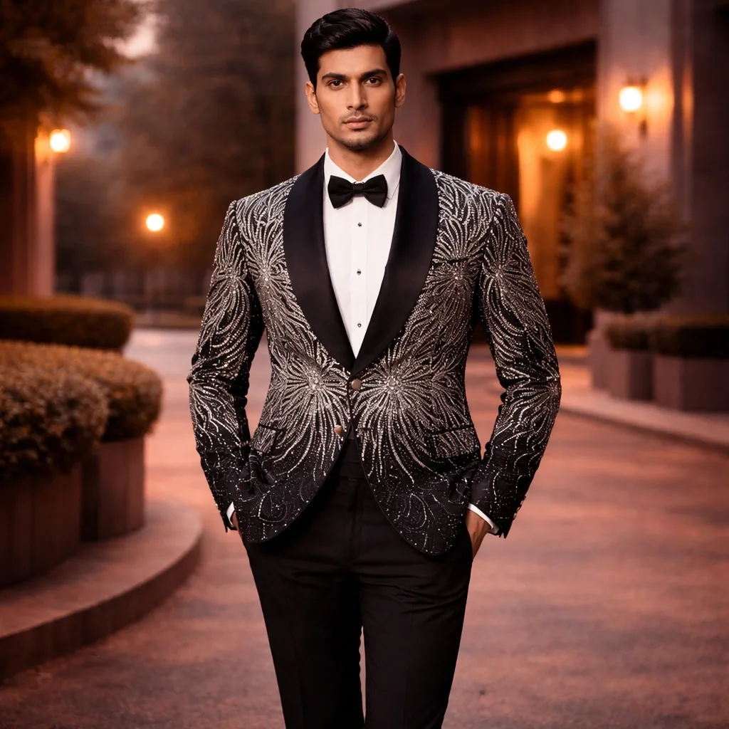 Black Tuxedo Designer Blazer For Rent Mumbai