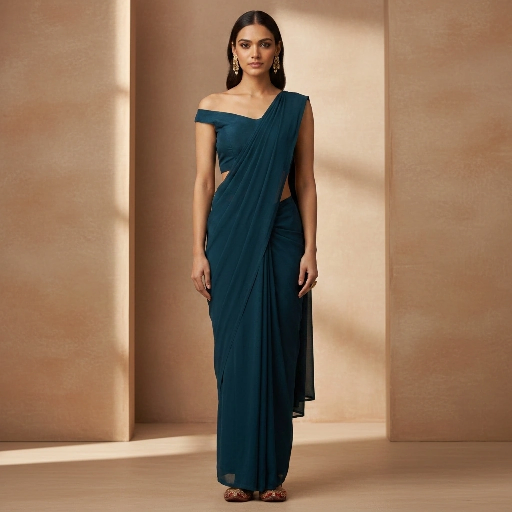 Black Premium Designer Indo Western Dress For Rent