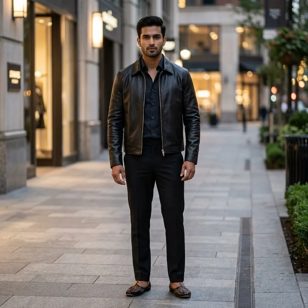 Black Festive Full Sleeve Designer Jacket For Rent Online