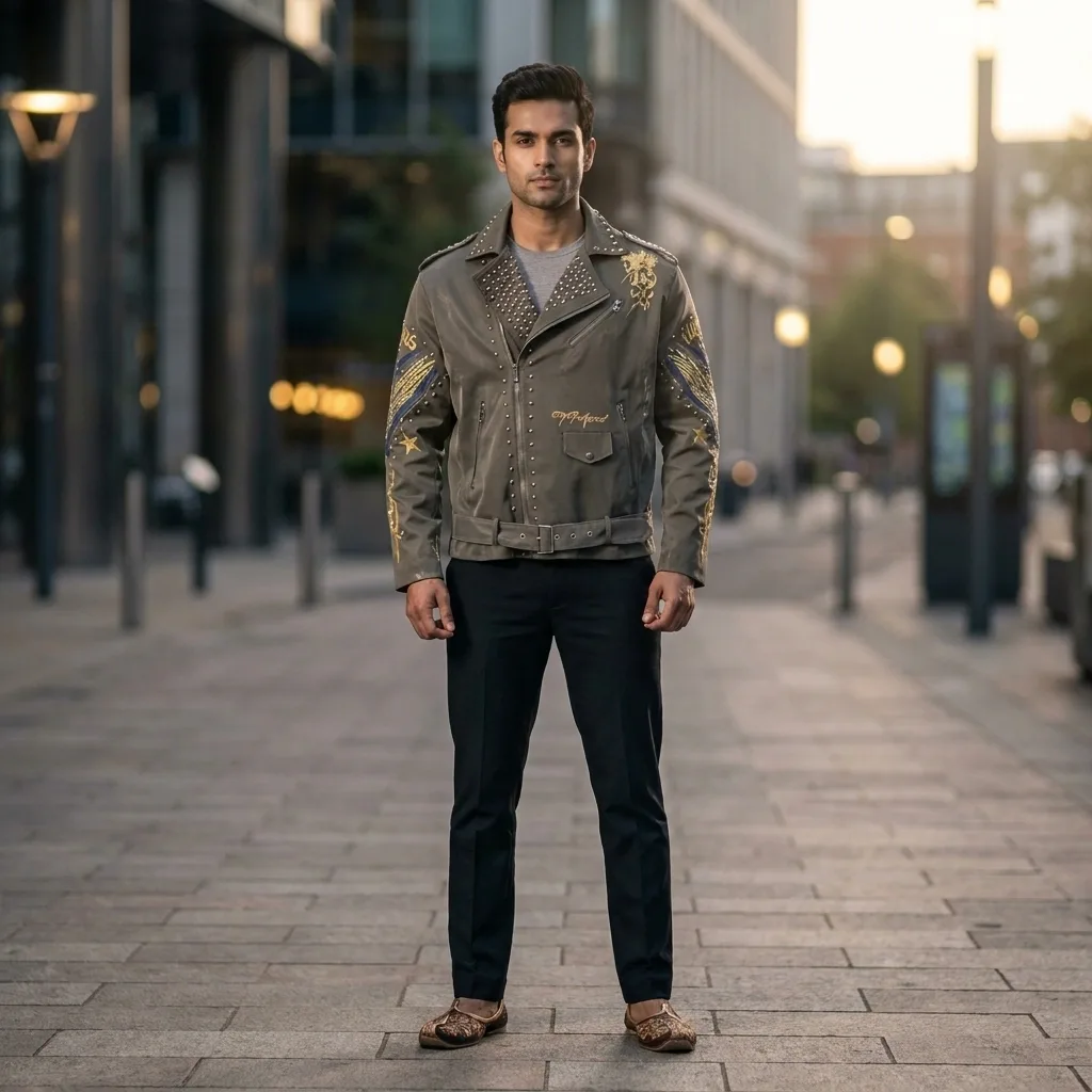 Green Festive Designer Premium Jacket For Rent Online