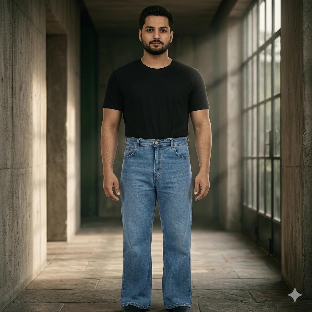 Skyline Slim Fit Light Blue Denim Jeans on Rent in Mumbai