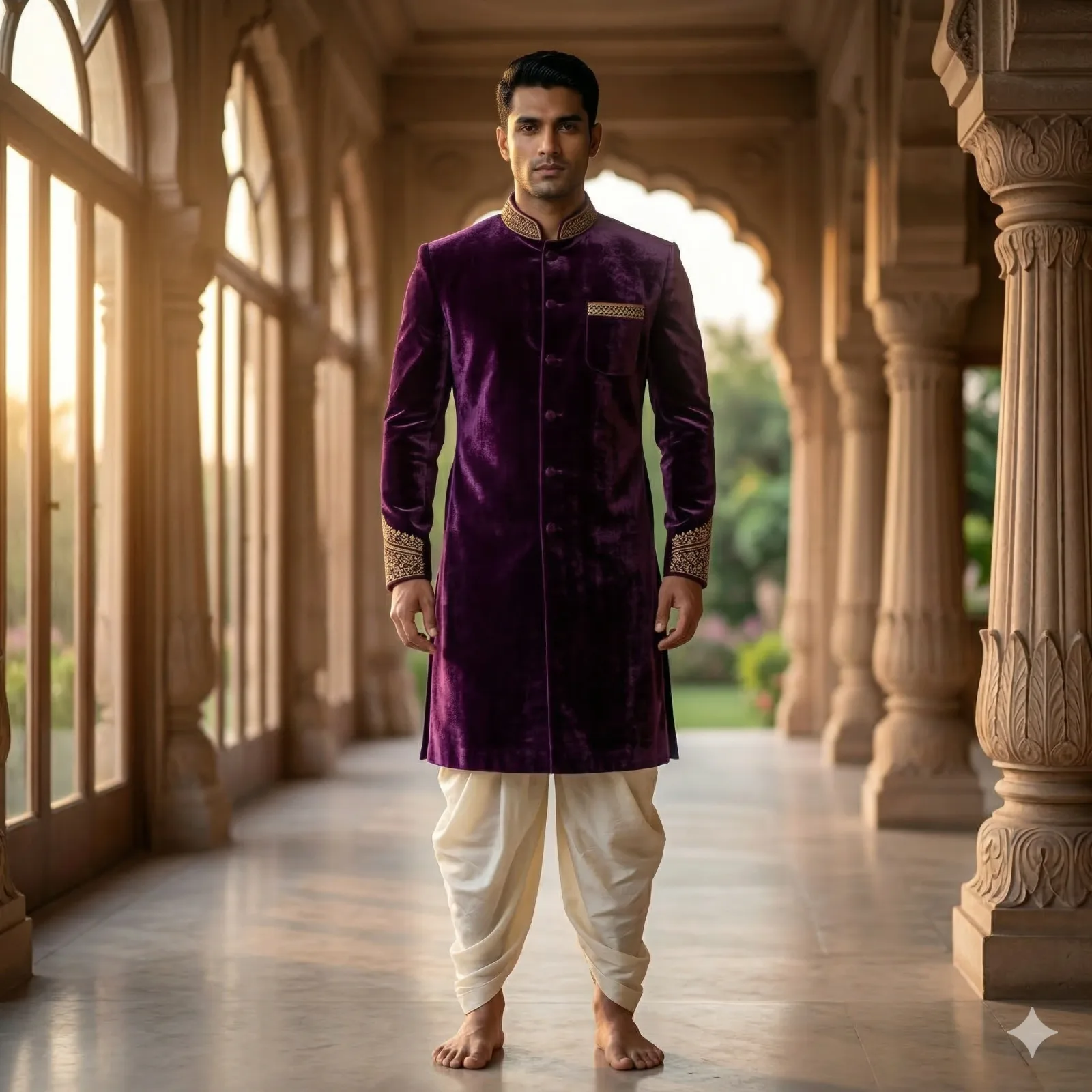 Velvet Purple Rich Sherwani