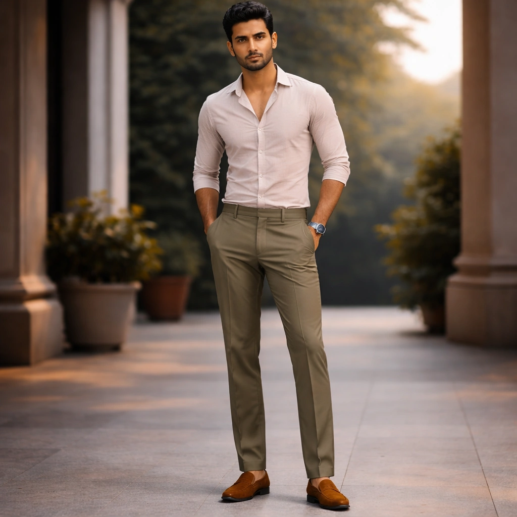 Dark Mehndi Green Colour Plain Pant