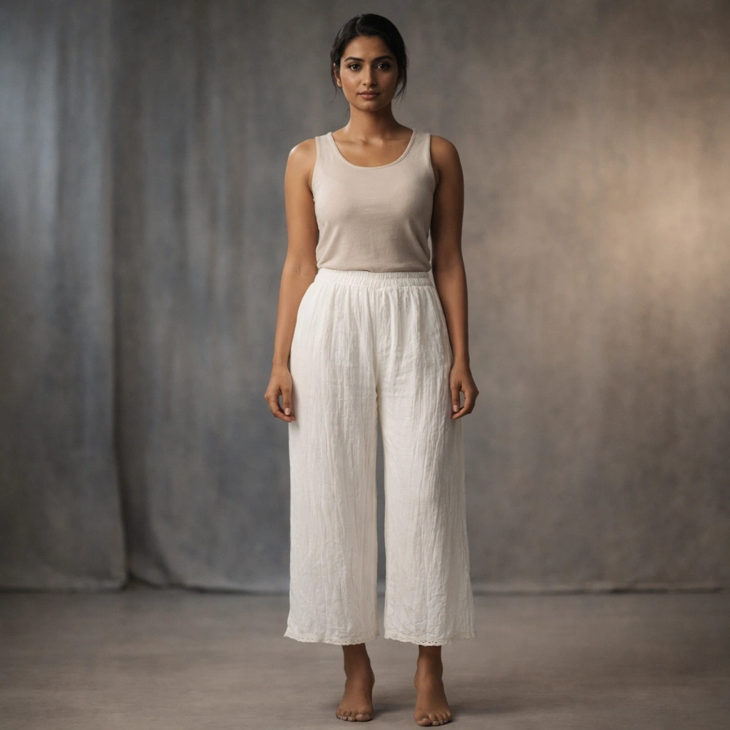White Crochet Lace Palazzo Pant on Rent in Mumbai