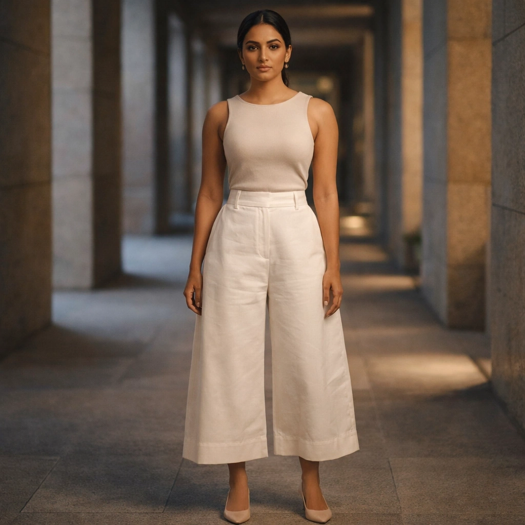 White Relaxed Fit Trousers for Women on Rent in Mumbai