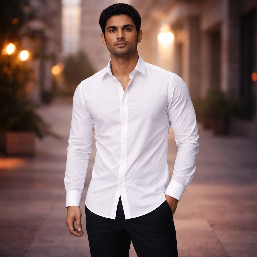White Colour Plain F/S Shirt