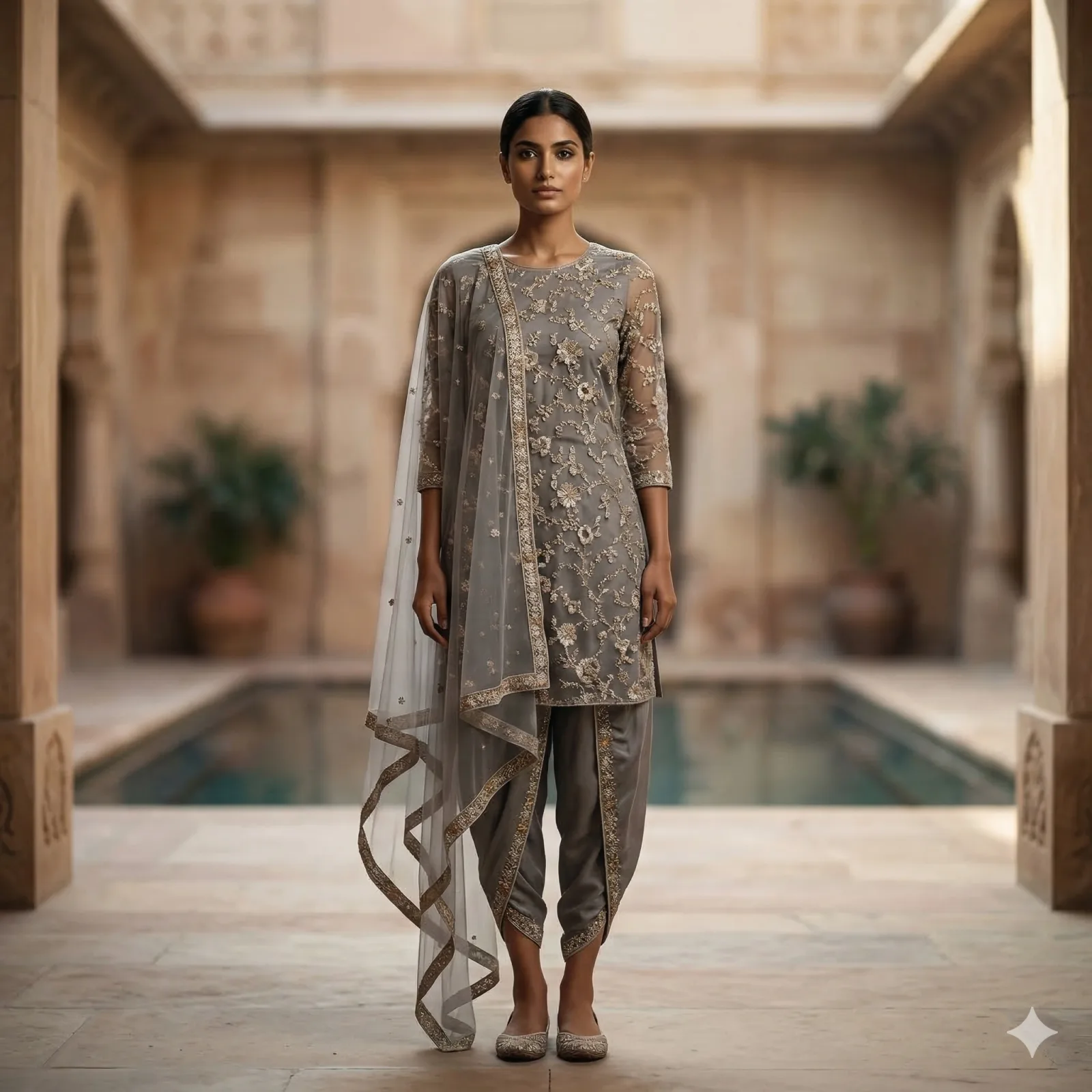 Grey Embellished Suit on Rent in Mumbai