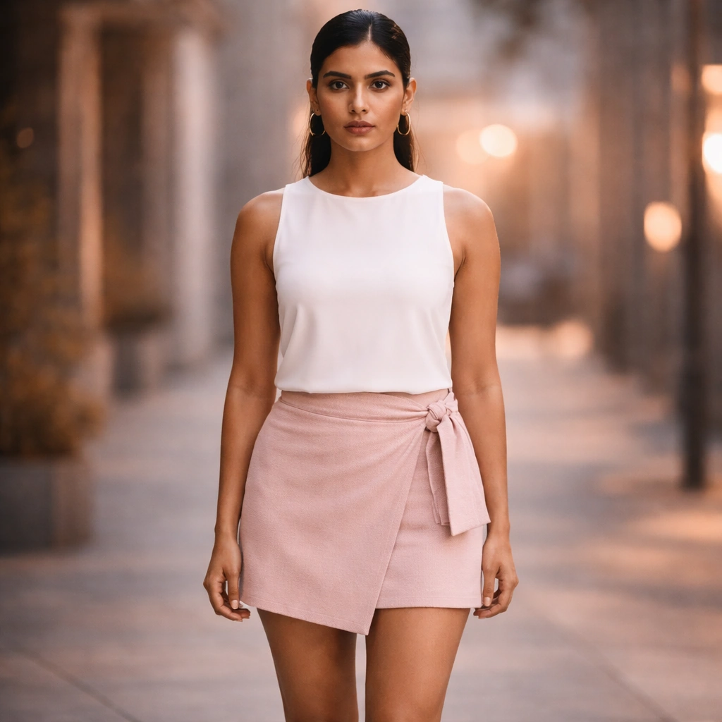 Onion Light Pink Plain Skirt on Rent in Mumbai