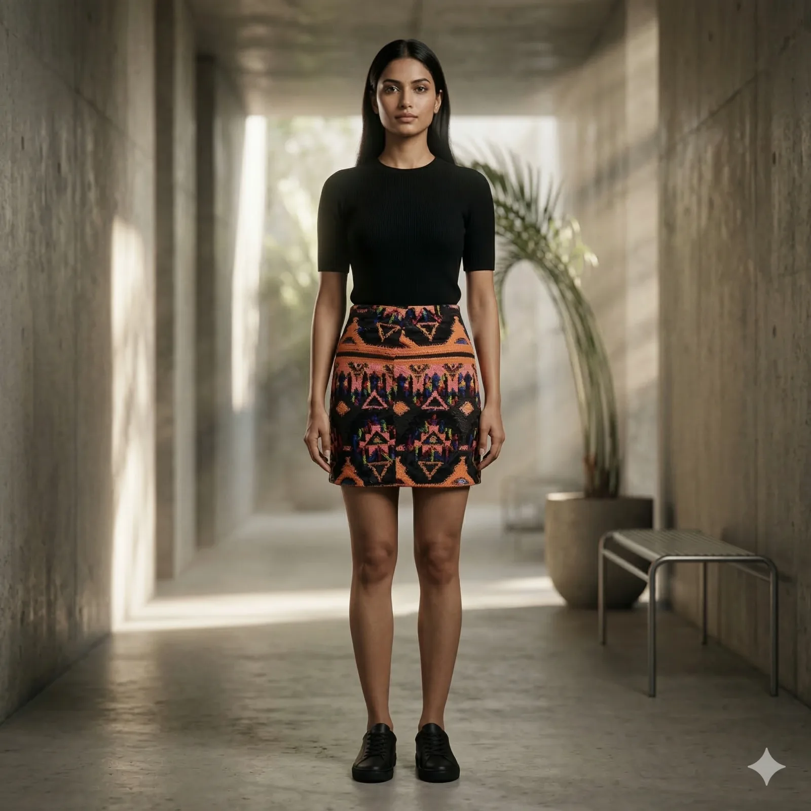 Black Multi Colour Sequin Short Skirt on Rent in Mumbai