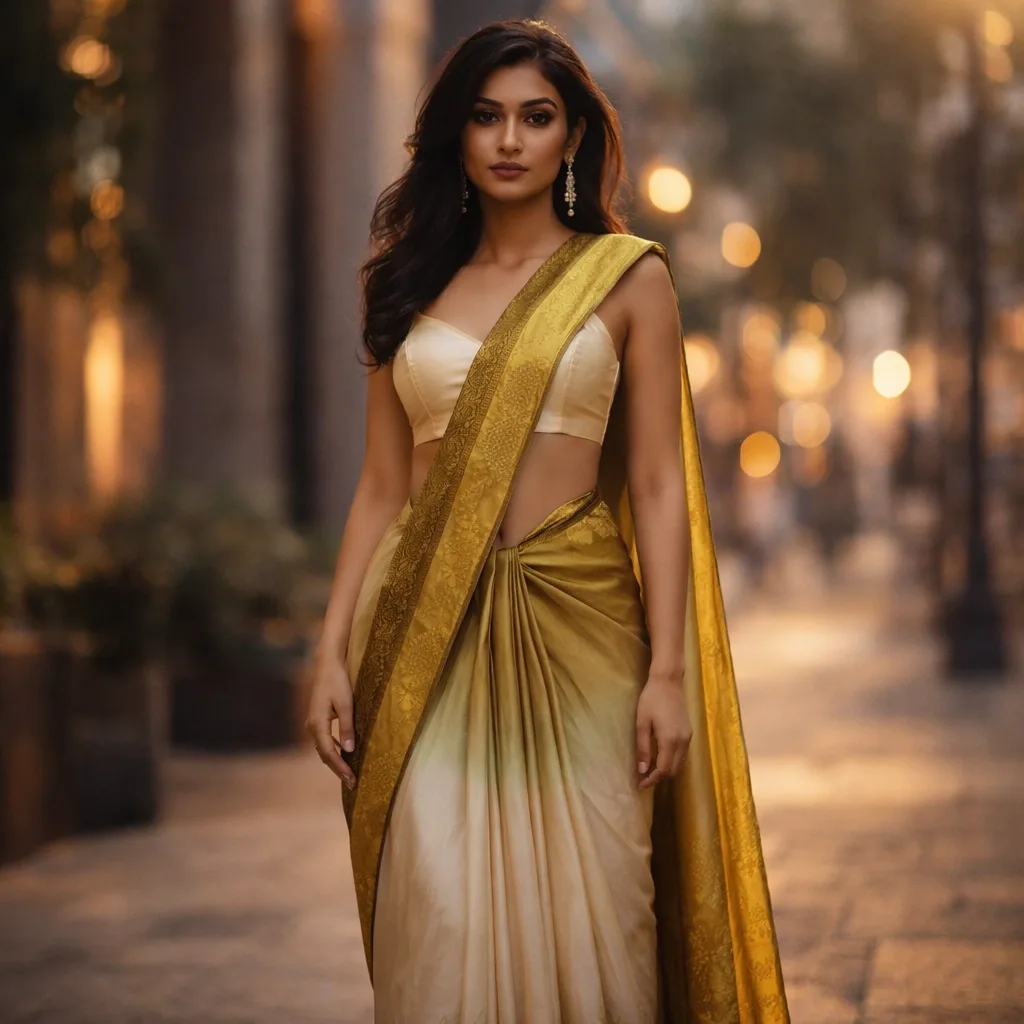 Light Peach Self Thread Butti & Silver Border Saree on Rent