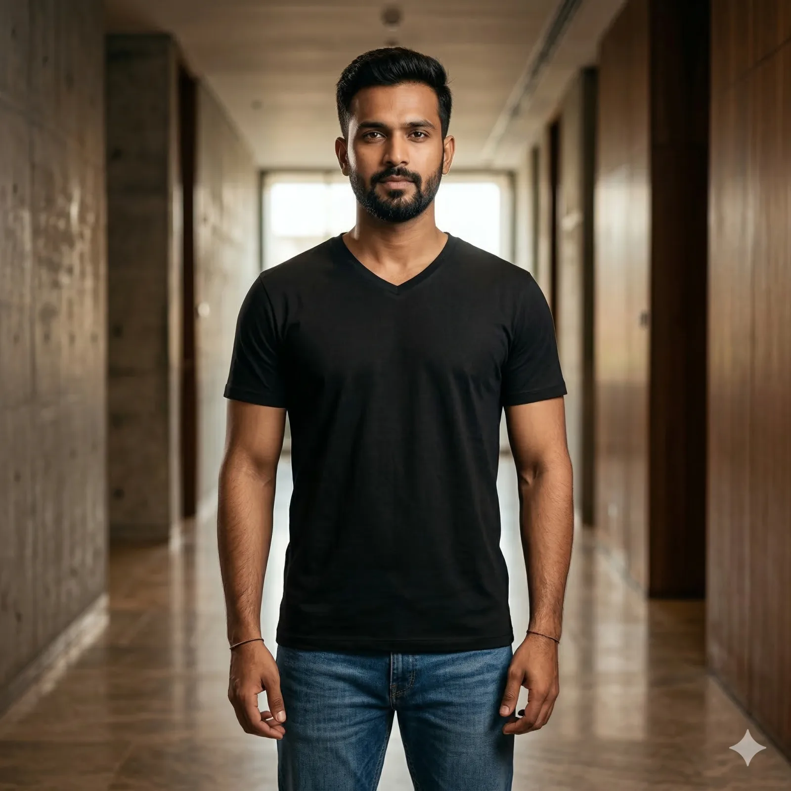 Black V-Neck T-Shirt