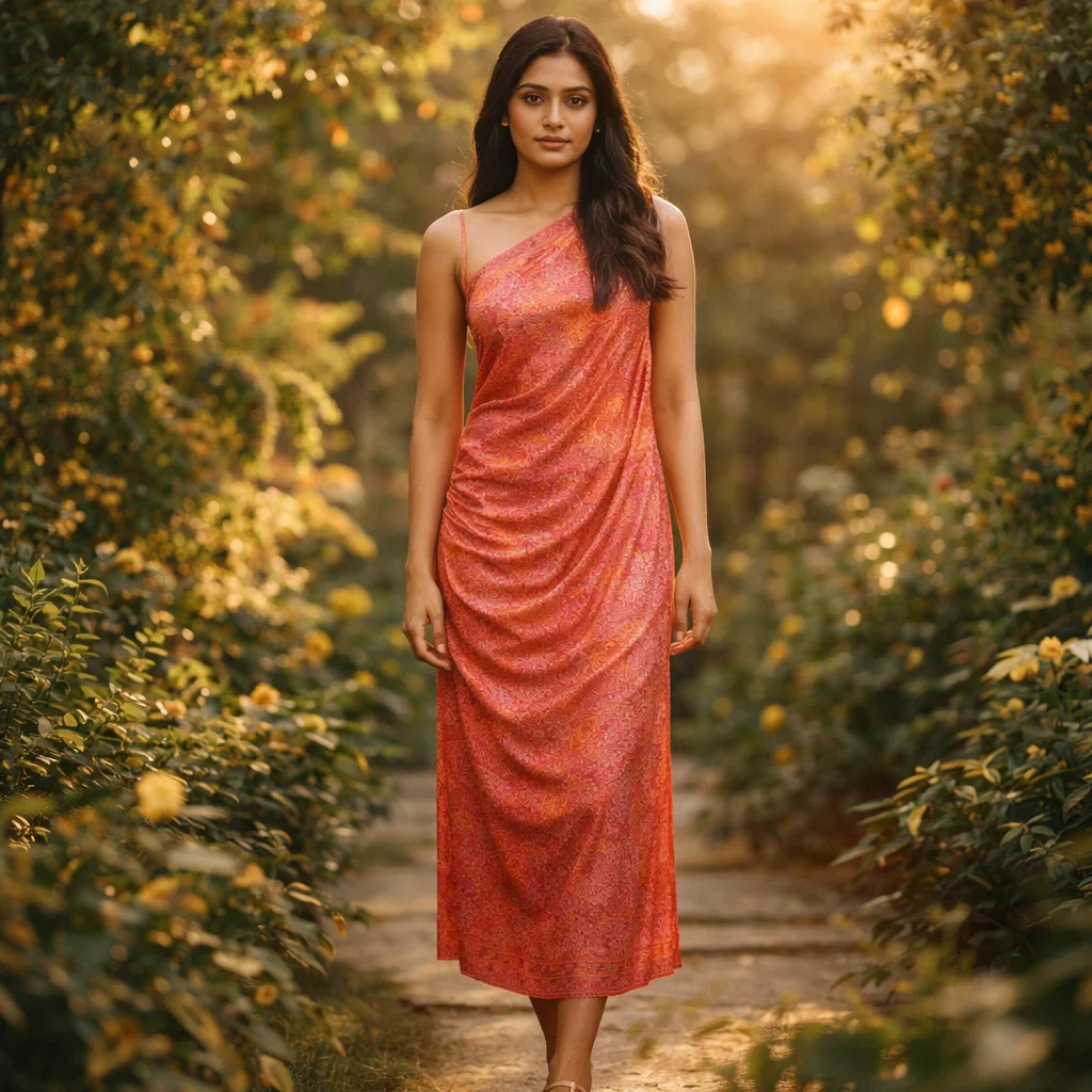 Coral Gown Party Western Dress Rental Style