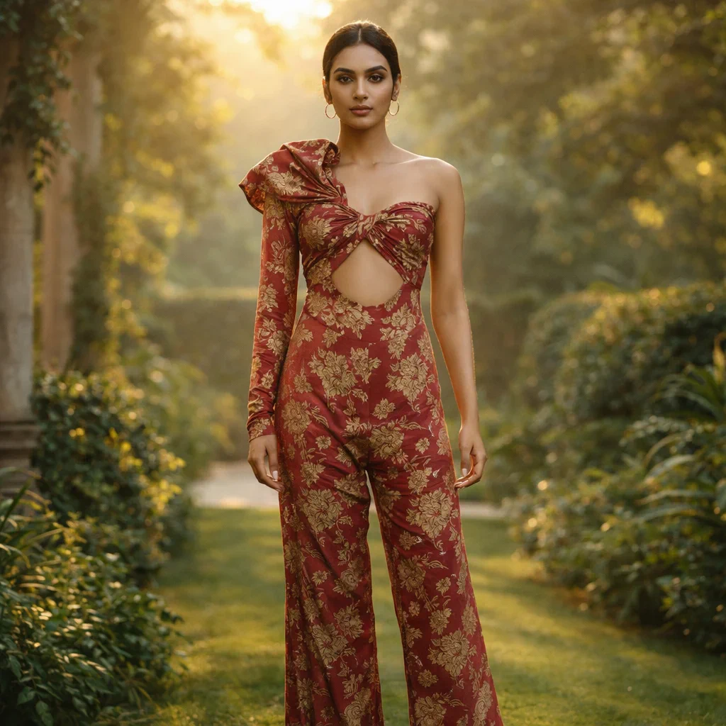 Maroon Stylish Western Dress Rental Style