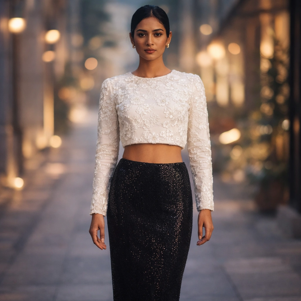 White Chic Western Top For Rent Boutique