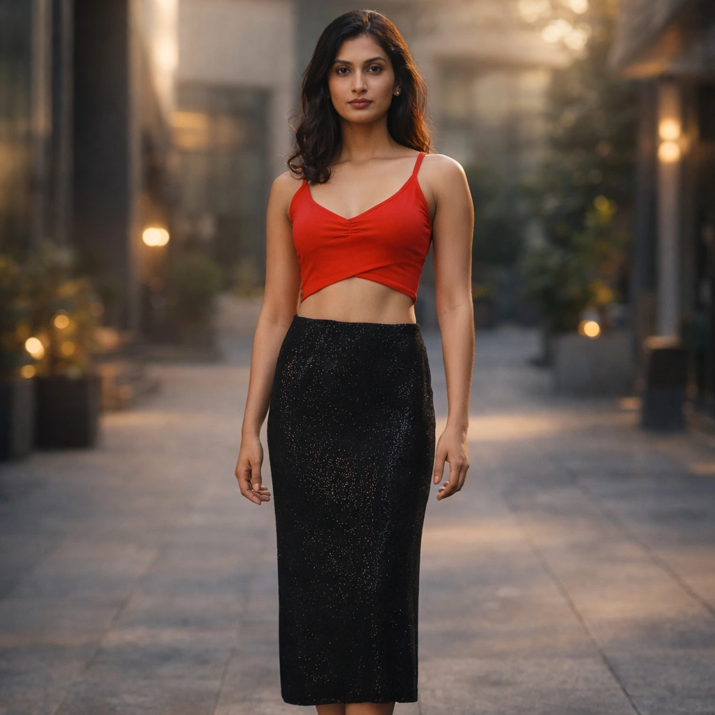 Red Stylish Western Top Rental Designer Look